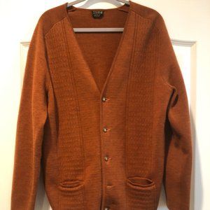 Crestknit Womens Grandma Rust Australian Wool V-neck Cardigan Size 44EU
